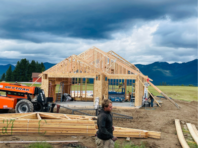 image of custom home construction in bigfork montana by JM Contracting